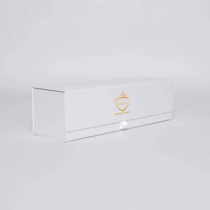 PERSONALISIERT Flaschenbox Magnetbox 10x33x10 cm | BOTTLE BOX | HEISSDRUCK IN EINER FARBE