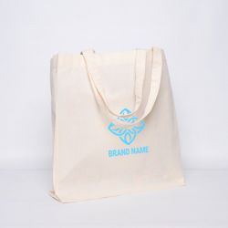 Customized Personalized reusable cotton bag 48x20x40 CM | COTTON SHOPPING BAG | SCREEN PRINTING ON ONE SIDE IN ONE COLOUR