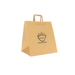 36X30X36 CM 36X30X36 CM | PAPIERTASCHE SAFARI BREITER BODEN | FLEXO-DRUCK IN EINER FARBE AUF BEIDEN SEITEN | KRAFTPAPIER WEIS...