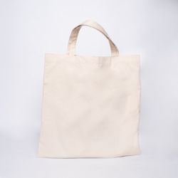 Personalisierte, wiederverwendbare Baumwolltasche mit Tasche 38x42 CM | BAUMWOLLE TOTE TASCHE POCKET | ZWEI-SEITIGER SIEBDRUC...